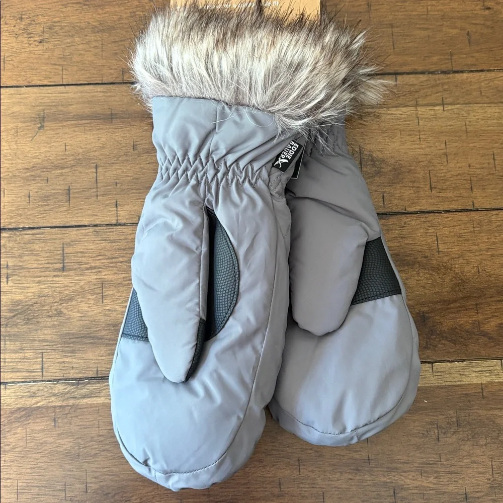 Eddie Bauer Lodgeside fake fur mittens medium new